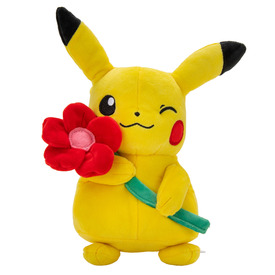 Játék webáruház - Pokémon plüss - Pikachu virággal 20 cm online gyerekjáték rendelés Plüss figura - Plüss figura