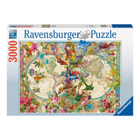 Játék webáruház - Ravensburger Puzzle 3000 db - Világtérkép és pillangók online gyerekjáték rendelés Puzzle - Puzzle