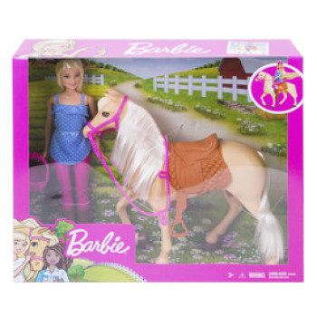 Barbie lovas szett babával online gyerekjáték rendelés Játékbaba - Játékbaba