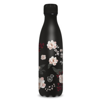 Duplafalú fémkulacs 600ml- Flowery black online gyerekjáték rendelés Iskolai kellék - Uzsonnás doboz