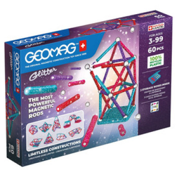 Geomag Glitter Recycled 60 db online gyerekjáték rendelés Mágneses építőjáték - Mágneses építőjáték