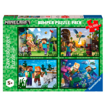 Ravensburger Puzzle 4x100 db - Minecraft online gyerekjáték rendelés Puzzle - Puzzle